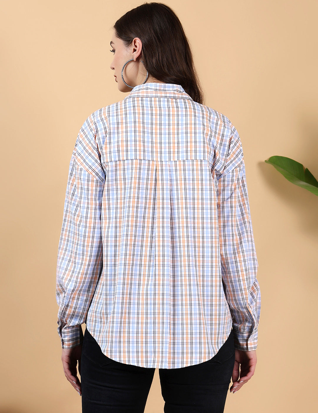 KOTTY Women's Multicolor Checked Casual Cotton Shirt