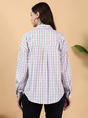 KOTTY Women's Multicolor Checked Casual Cotton Shirt