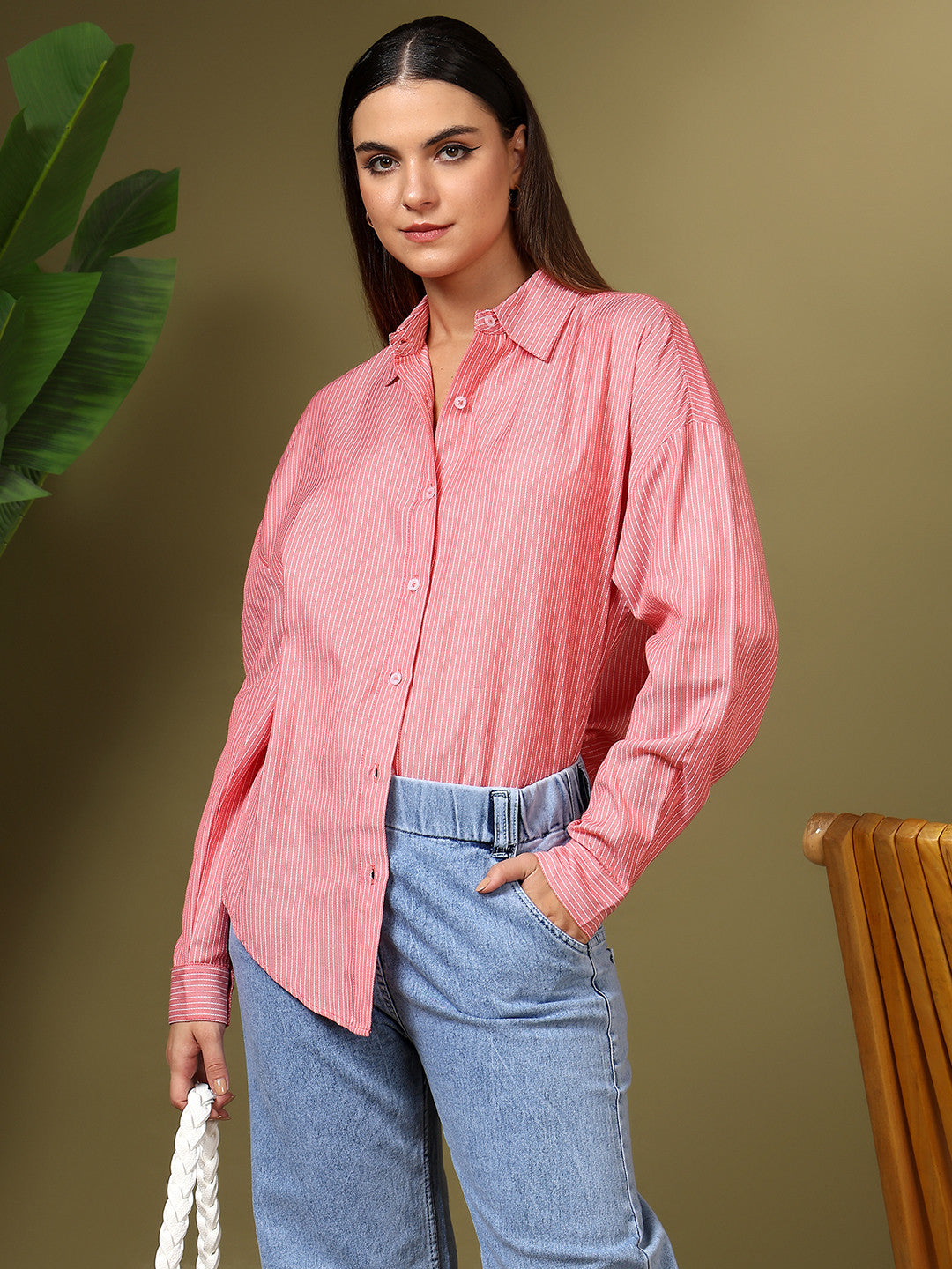 Kotty Women Regular Fit Printed Spread Collar Casual Shirt