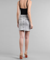 KOTTY Solid Women Straight Grey Skirt 