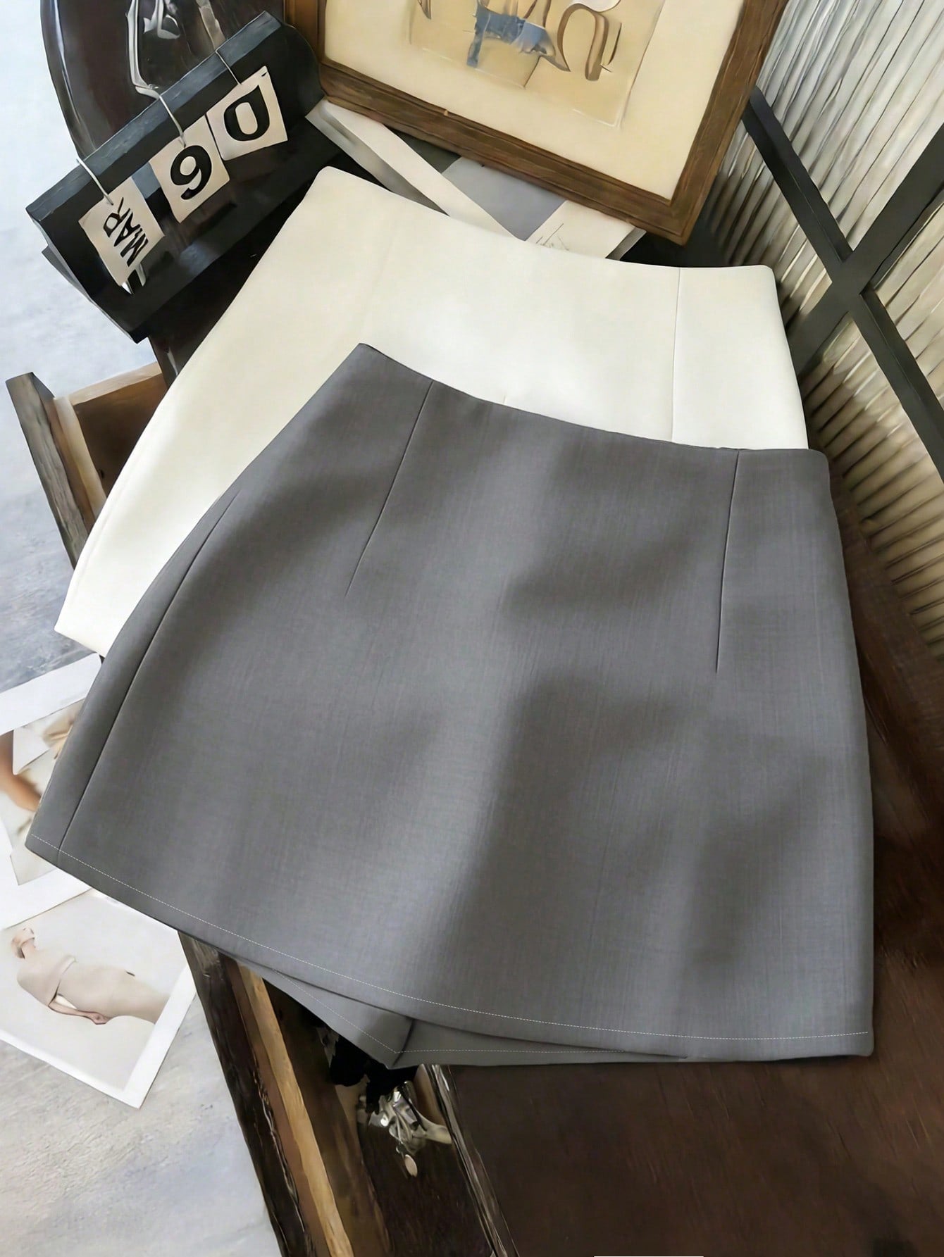 Women's High-Waist Bow Detail Skort Short Skirt