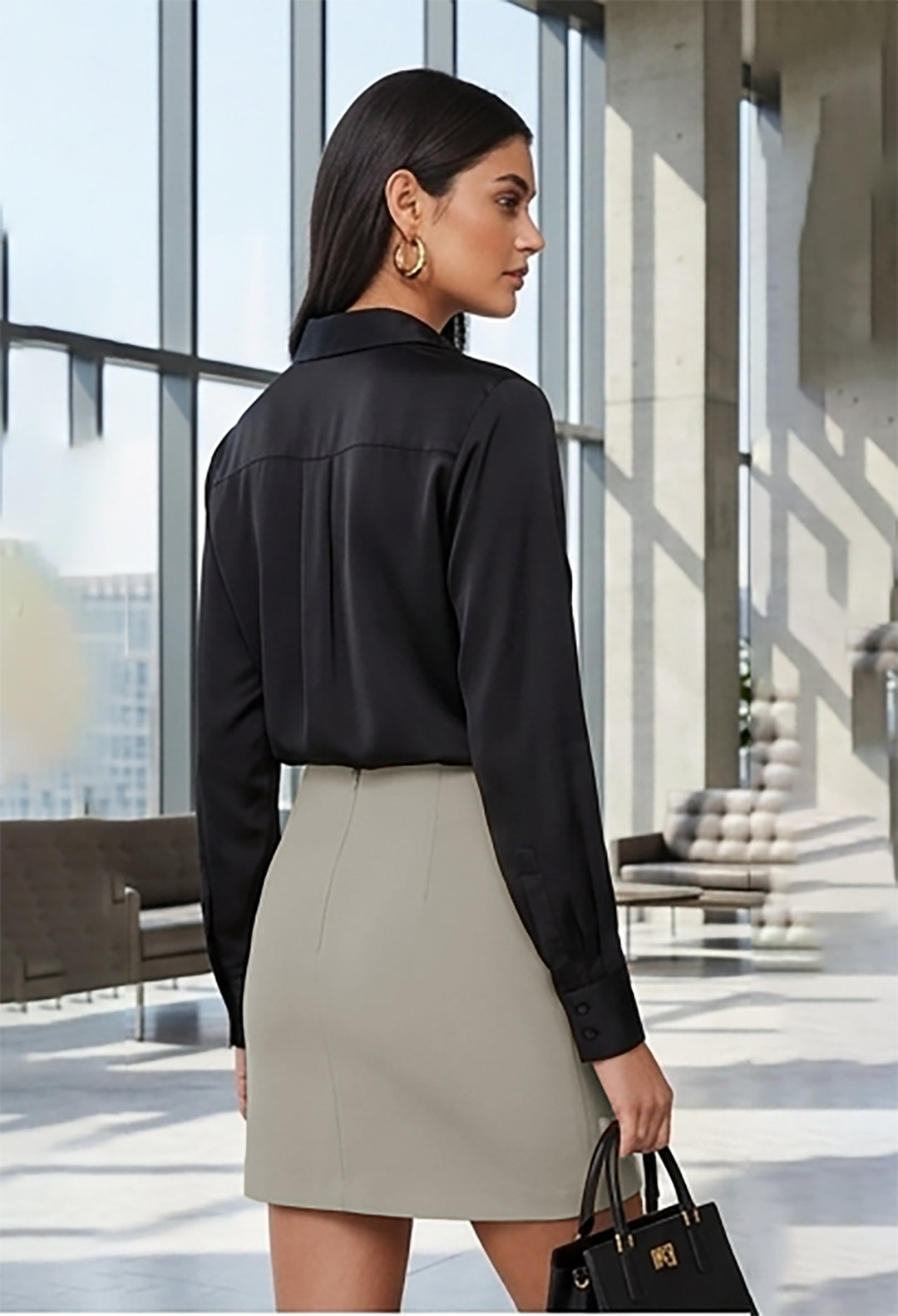 Women High Waist A Line Skirt