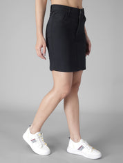 KOTTY Solid Women Regular Black Skirt 