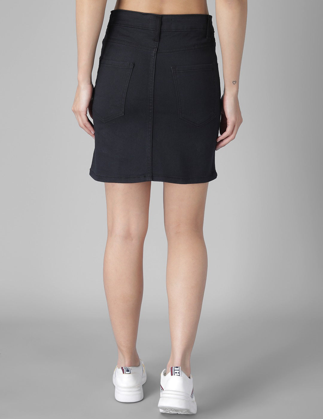 KOTTY Solid Women Regular Black Skirt 