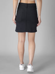 KOTTY Solid Women Regular Black Skirt 