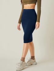 KOTTY Solid Women Pencil Dark Blue Skirt 