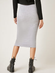 KOTTY Solid Women Pencil Grey Skirt 
