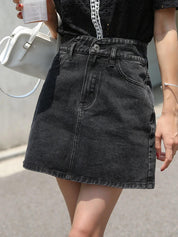 KOTTY Solid Women A-line Black Skirt 