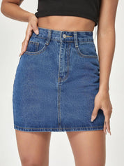 KOTTY Solid Women A-line Blue Skirt 