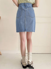 KOTTY Solid Women A-line Light Blue Skirt 