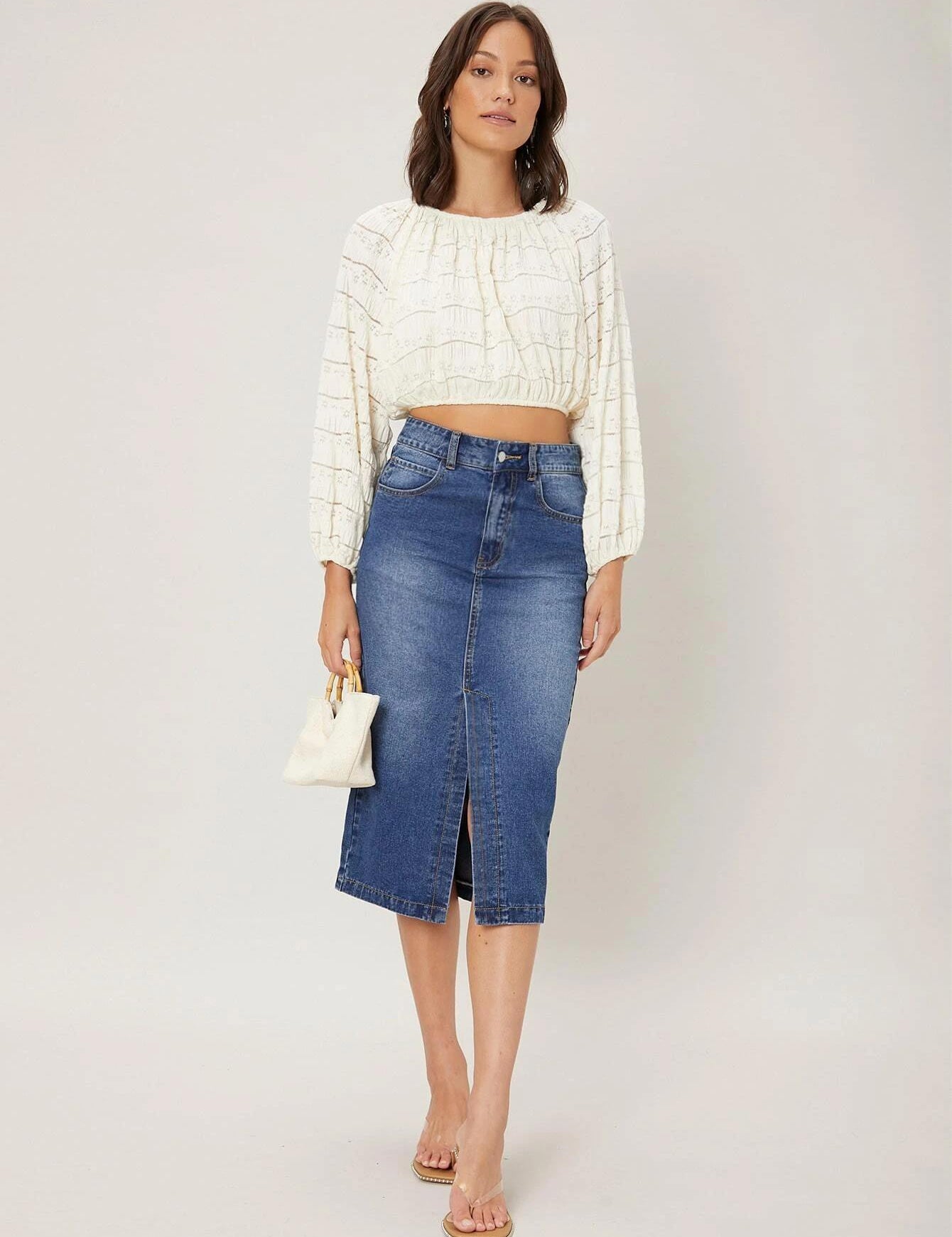 KOTTY Solid Women A-line Blue Skirt 
