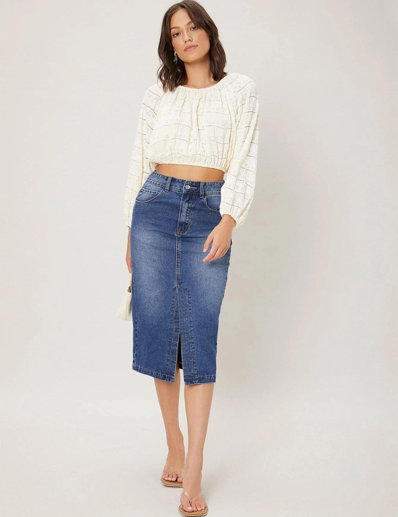 KOTTY Solid Women A-line Blue Skirt 