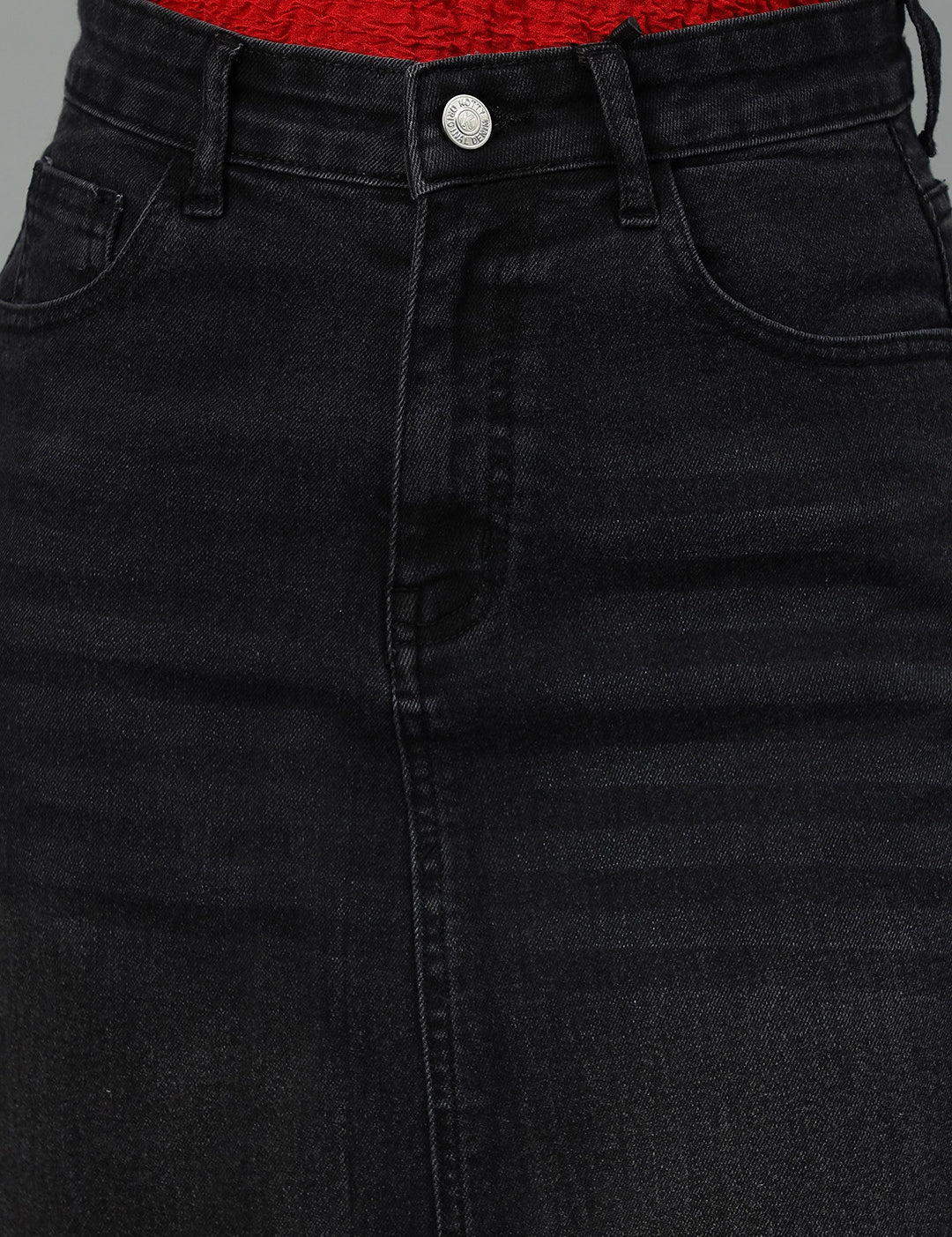KOTTY Solid Women Pencil Black Skirt 