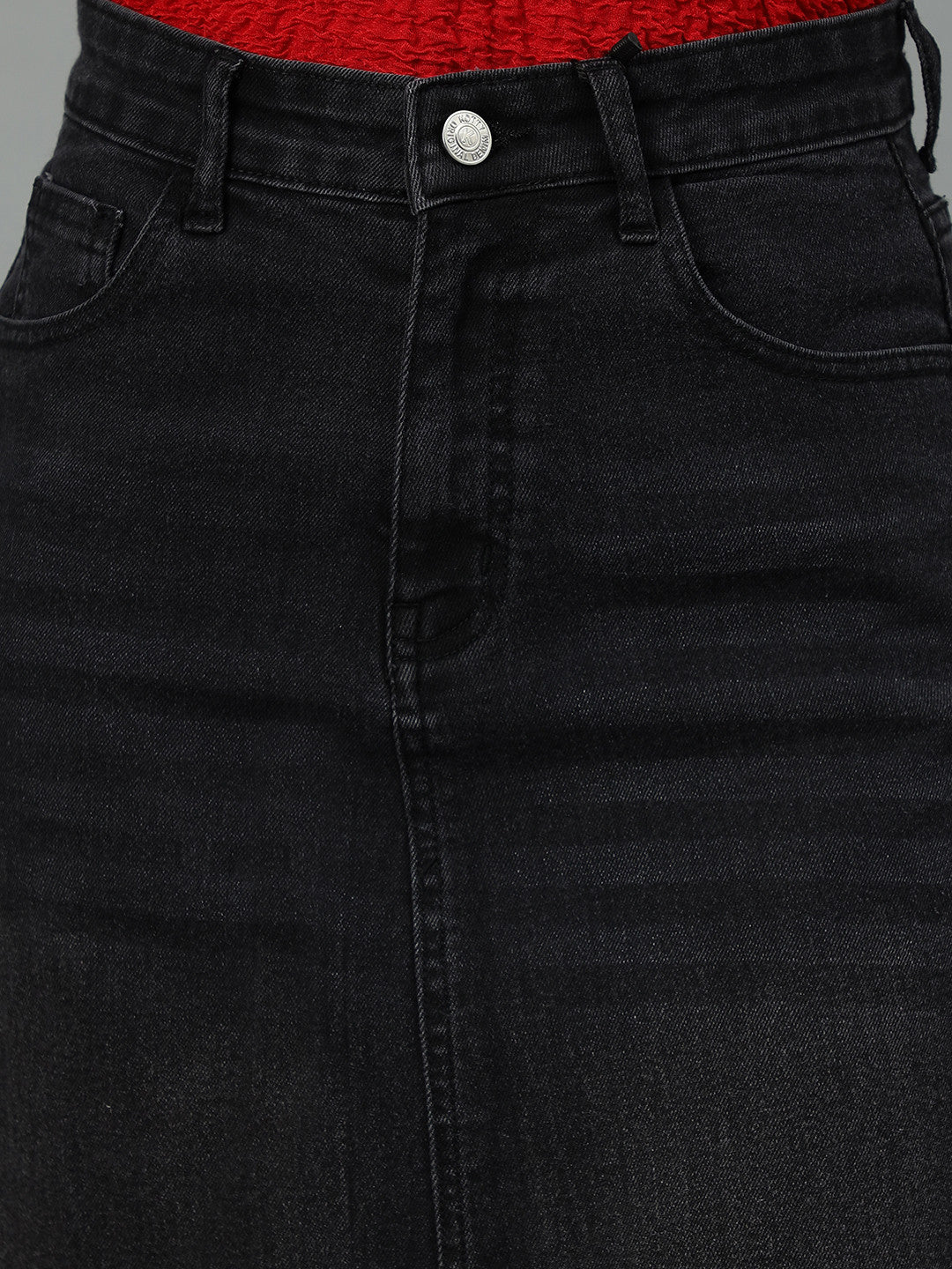 KOTTY Solid Women Pencil Black Skirt 