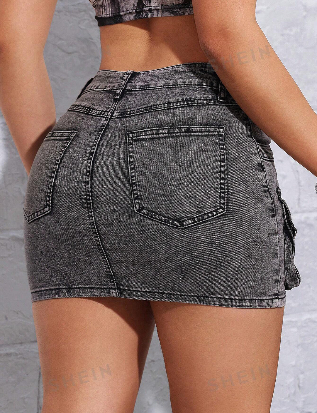 KOTTY Solid Women Regular Grey Skirt 