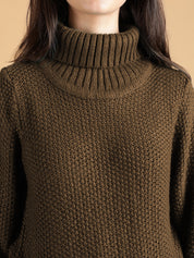 KOTTY Woven Collared Neck Casual Women Brown Sweater 