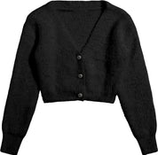 KOTTY Self Design V Neck Casual Women Black Sweater 