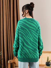 KOTTY Printed Round Neck Casual Women Multicolor Sweater 