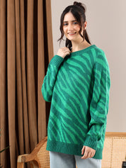KOTTY Printed Round Neck Casual Women Multicolor Sweater 