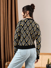 KOTTY Colorblock Round Neck Casual Women Multicolor Sweater 