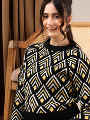 KOTTY Colorblock Round Neck Casual Women Multicolor Sweater 
