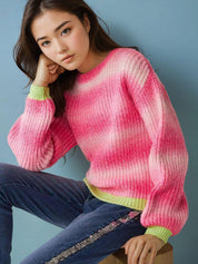 KOTTY Self Design Round Neck Casual Women Multicolor Sweater 
