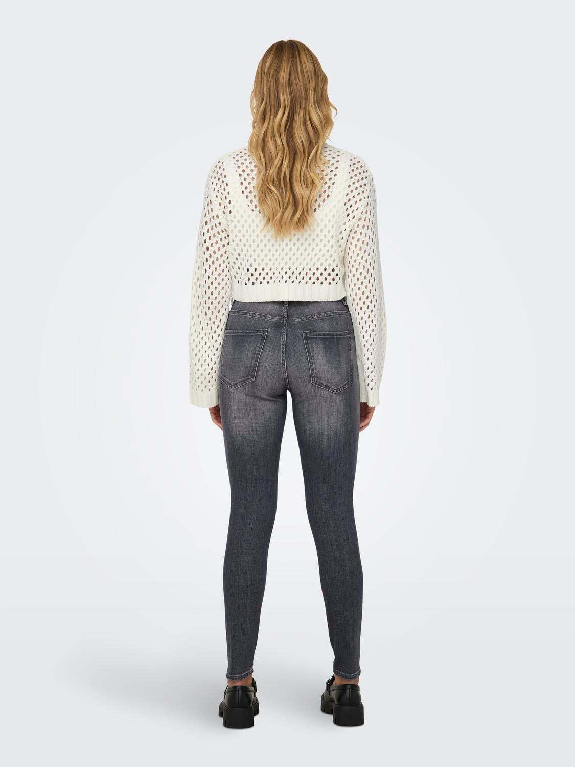 KOTTY Self Design High Neck Casual Women White Sweater 