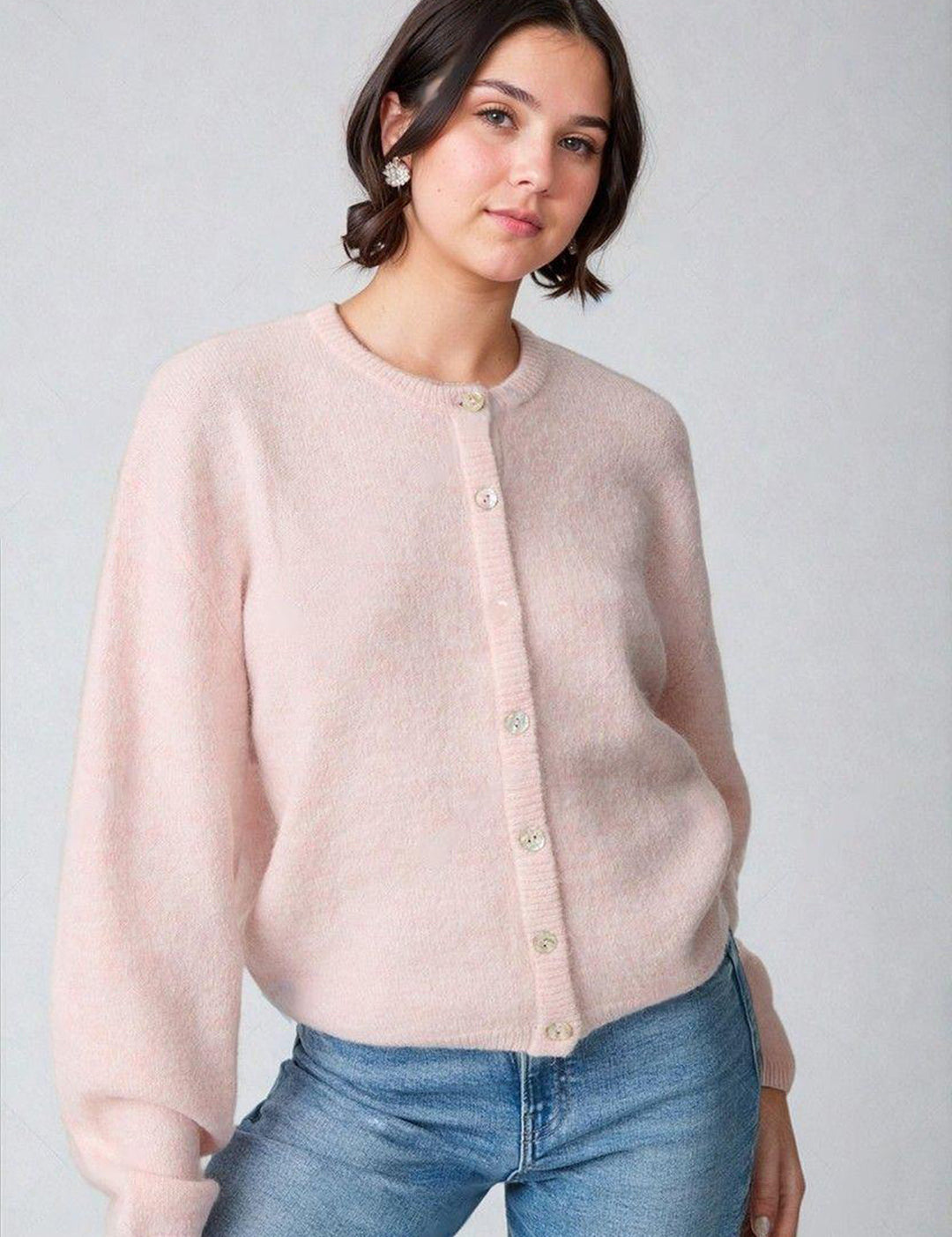 KOTTY Solid Round Neck Casual Women Pink Sweater 