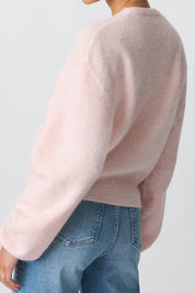 KOTTY Solid Round Neck Casual Women Pink Sweater 