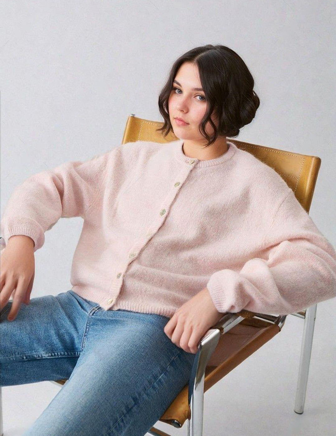 KOTTY Solid Round Neck Casual Women Pink Sweater 