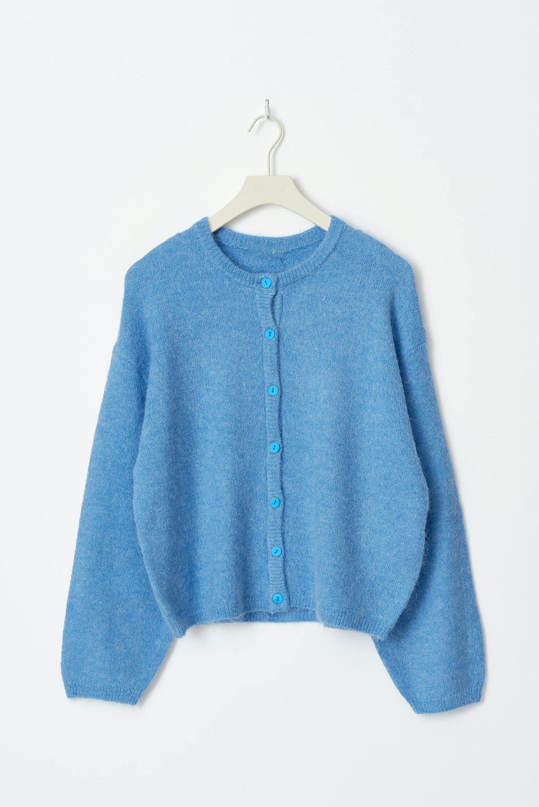 KOTTY Solid Round Neck Casual Women Light Blue Sweater 