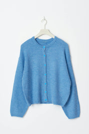 KOTTY Solid Round Neck Casual Women Light Blue Sweater 