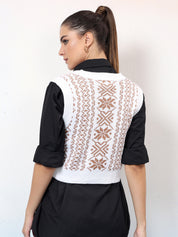 KOTTY Printed V Neck Casual Women Multicolor Sweater 
