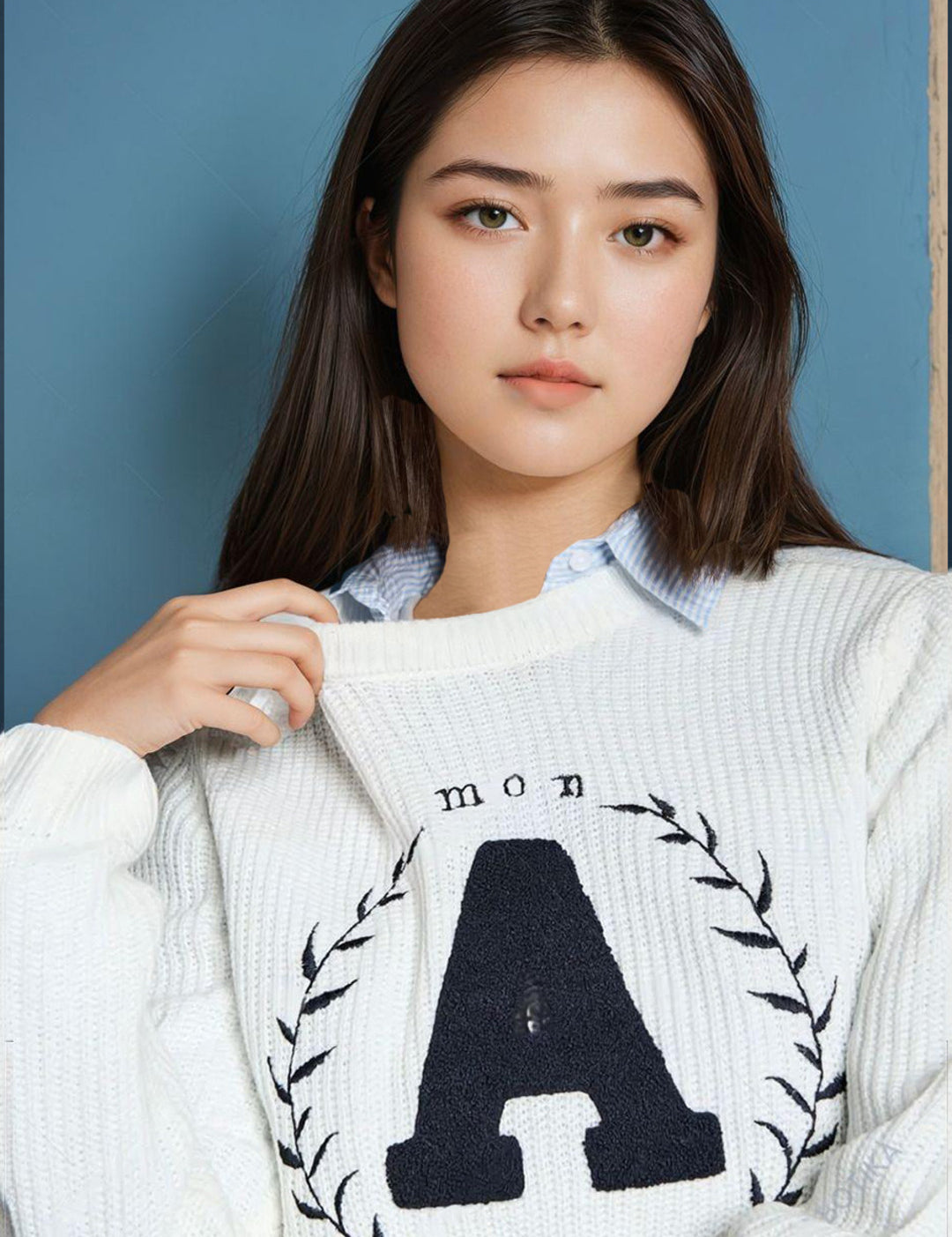 KOTTY Self Design Round Neck Casual Women White Sweater 