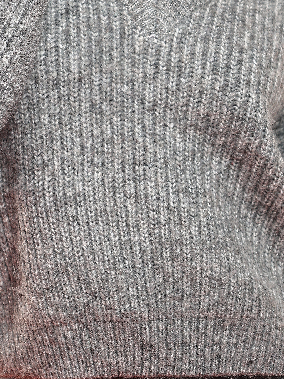 KOTTY Solid V Neck Casual Women Grey Sweater 