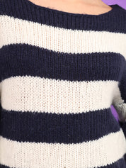 KOTTY Colorblock Round Neck Casual Women Multicolor Sweater 