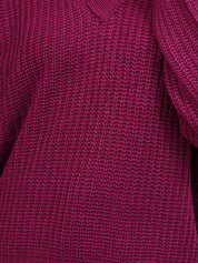 KOTTY Solid V Neck Casual Women Maroon Sweater 