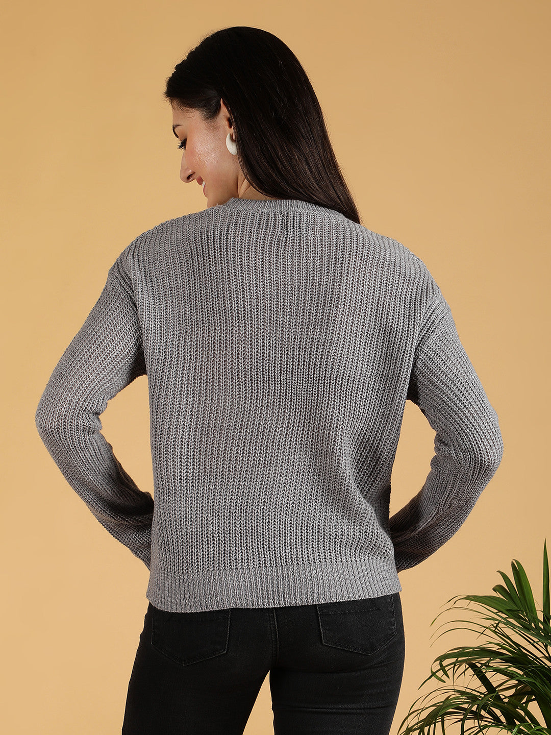 KOTTY Colorblock High Neck Casual Women Multicolor Sweater 