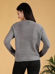 KOTTY Colorblock High Neck Casual Women Multicolor Sweater 