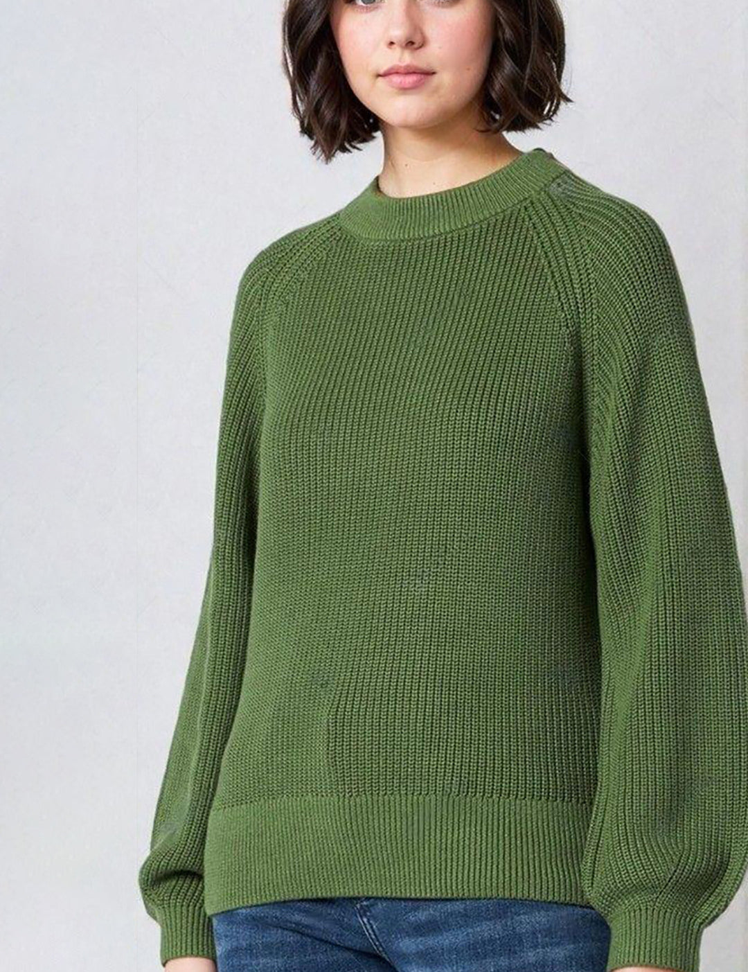 KOTTY Self Design Round Neck Casual Women Green Sweater 