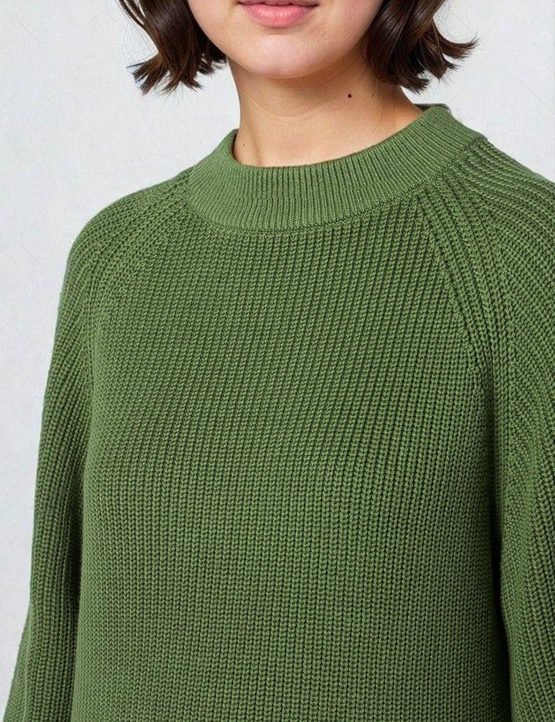 KOTTY Self Design Round Neck Casual Women Green Sweater 