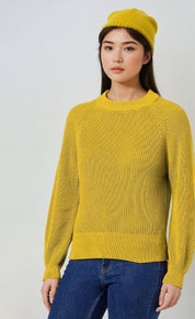 KOTTY Self Design High Neck Casual Women Yellow Sweater 