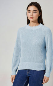 KOTTY Self Design Round Neck Casual Women Blue Sweater 