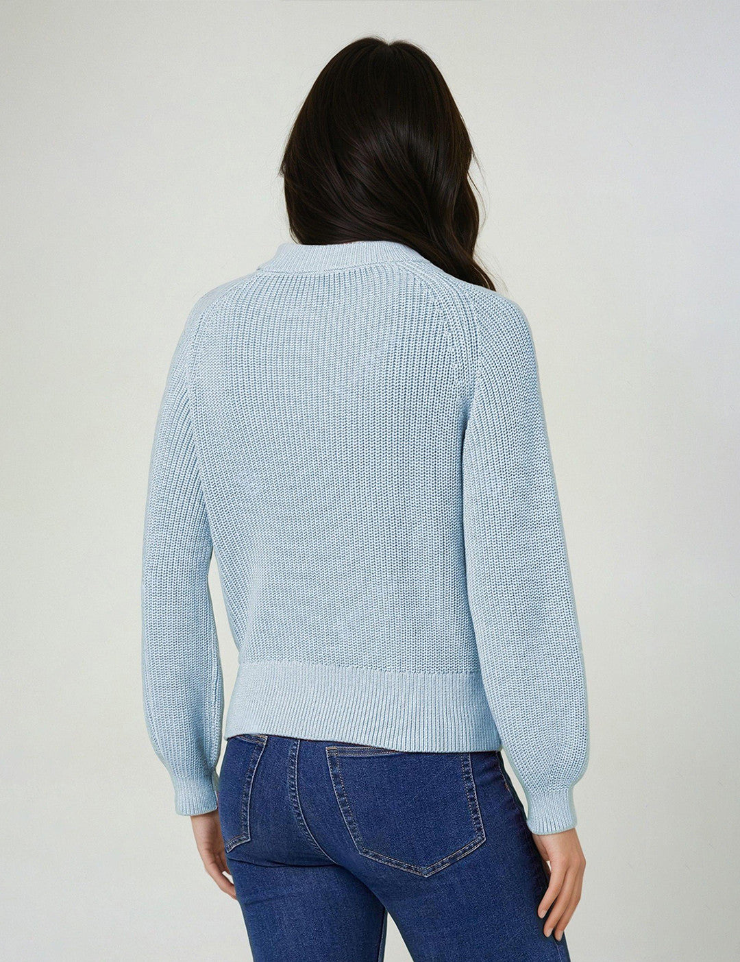 KOTTY Self Design Round Neck Casual Women Blue Sweater 