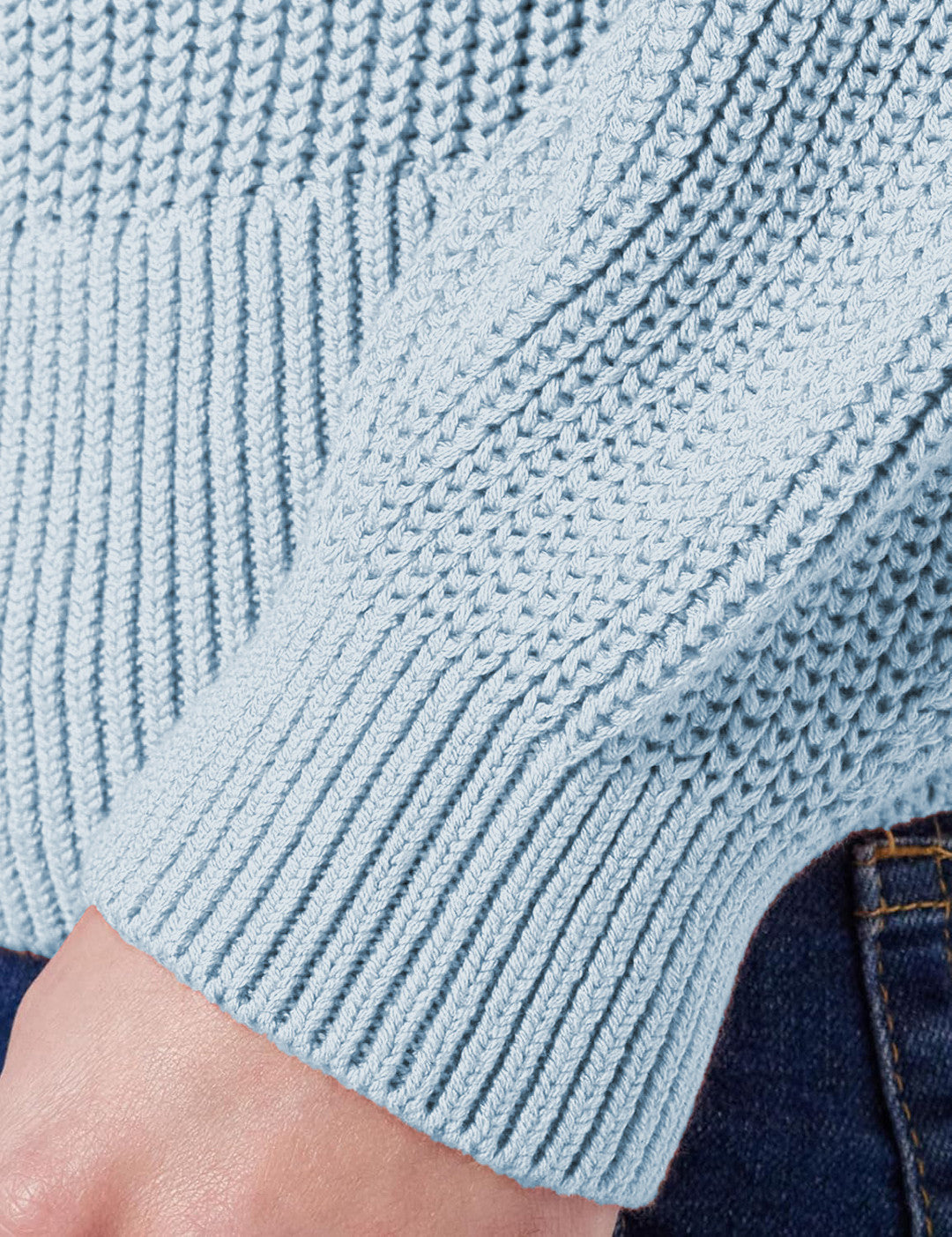 KOTTY Self Design Round Neck Casual Women Blue Sweater 