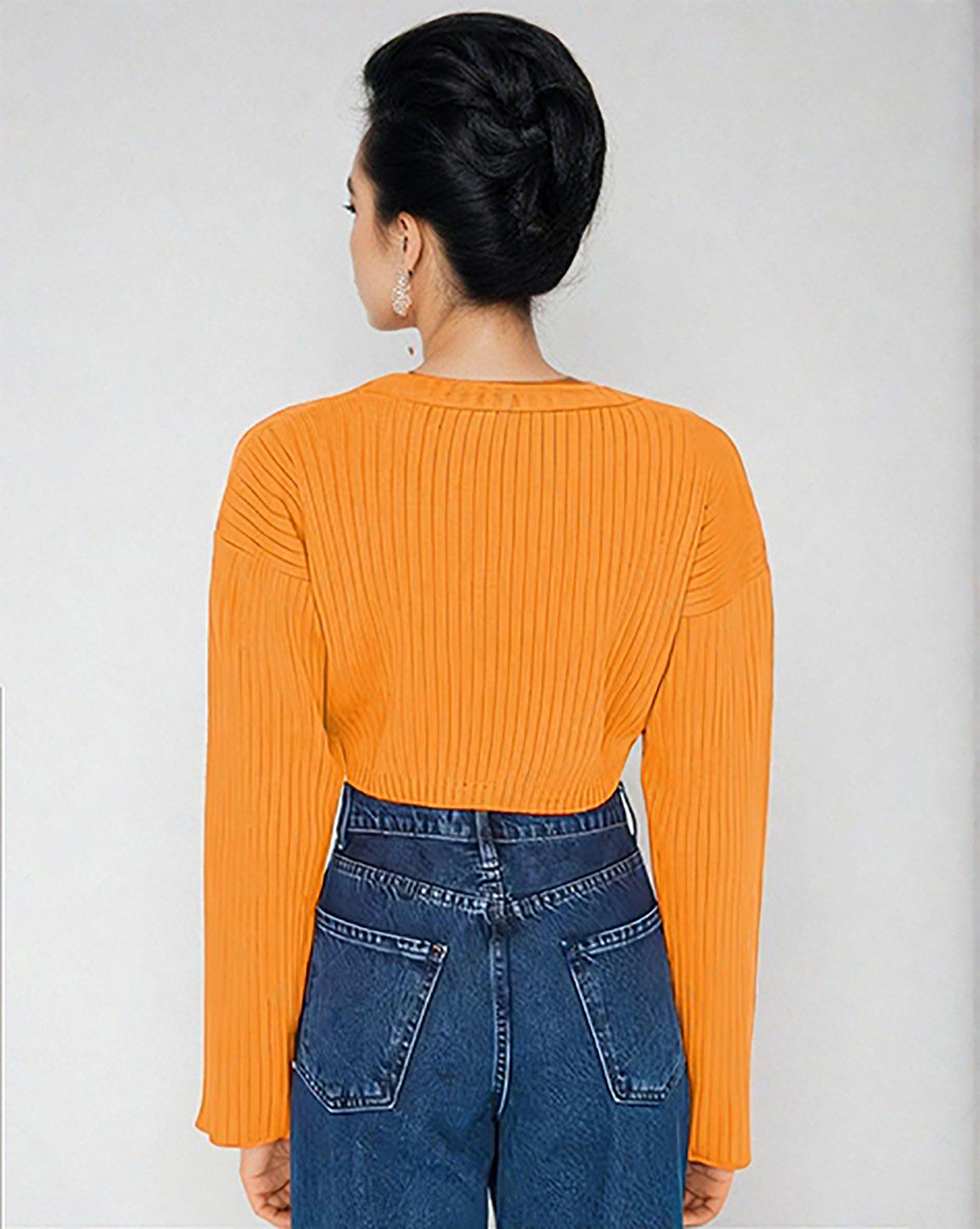 KOTTY Self Design Round Neck Casual Women Yellow Sweater 