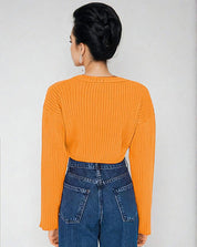 KOTTY Self Design Round Neck Casual Women Yellow Sweater 
