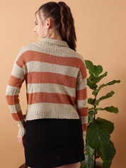 KOTTY Striped Round Neck Casual Women Multicolor Sweater 