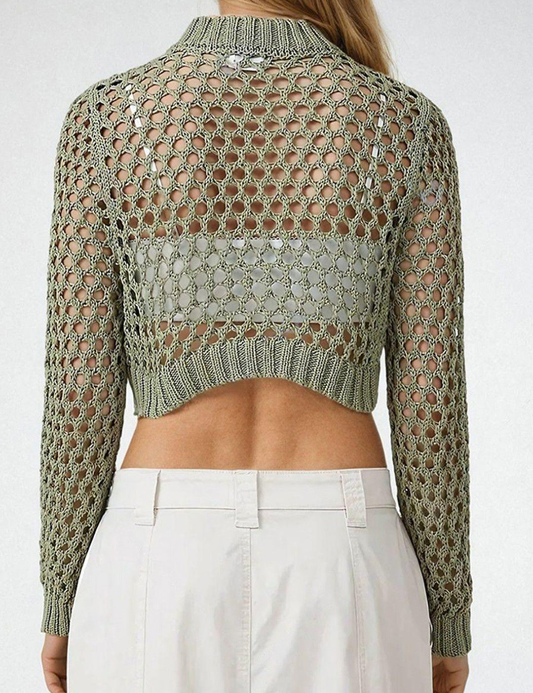 KOTTY Self Design Round Neck Casual Women Grey Sweater 
