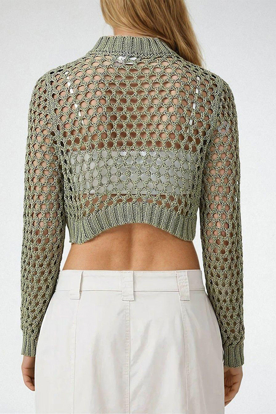KOTTY Self Design Round Neck Casual Women Grey Sweater 